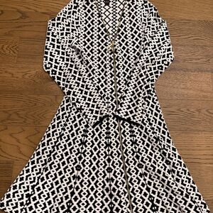 INC International Concepts Black and White Patterned Dress